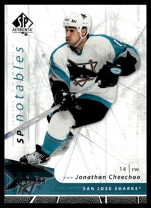 2006-07 SP AUTHENTIC NOTABLES Jonathan Cheechoo /999 San Jose Sharks #126 - Picture 1 of 2