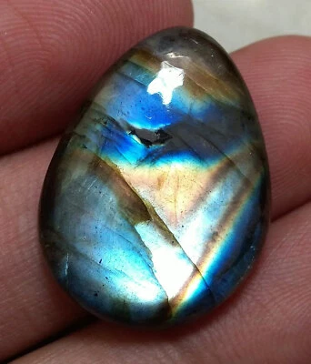 23.75 Ct Natural Labradorite Rare Designer Multi Flash Lovely Pear Cabochon Gems - Image 1 of 4