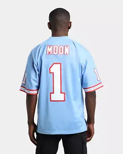 Camiseta deportiva Mitchell Ness Houston Oilers 1993 Warren Moon Throwback Legacy azul claro - Imagen 1 de 12
