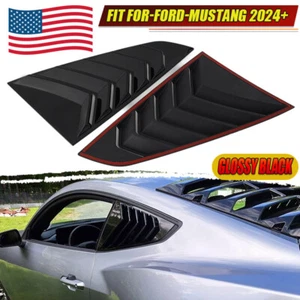 Par Para Ford Mustang GT 2024 UP Ventilación Lateral Ventana Persiana Cuchara Cubierta Negro Brillante - Imagen 1 de 12