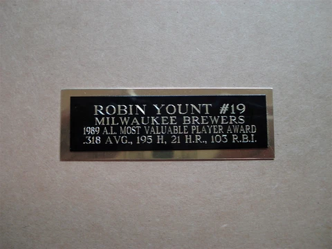 Robin Yount Brewers 1989 AL MVP Award Baseball Card Plaque Nameplate 1" X 3" Cover