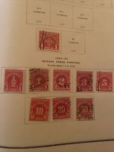 1931-1932 U.S .Postage Due 1/2 Cent to 50 cents Stamps Full Rate Set of 9