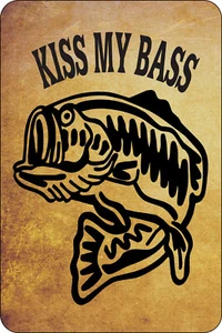 Letrero Kiss My Bass Metal hombre divertido cueva decoración del hogar P450 - Imagen 1 de 1