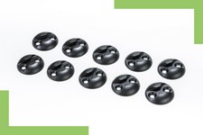 10x Alu Airlineschiene Zurrpunkt Zurrplatte Fitting runde Form schwarz 20 mm