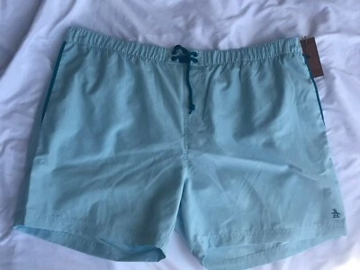 Penguin Men's Elastic Waist Swim Trunks Crystal Blue Shorts Size XXL 2XL Foto 1 de 4