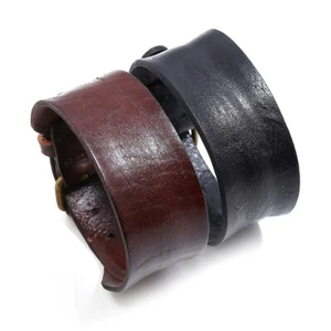 Vintage Genuine Leather Wide Wristband Adjustable Cuff Bangles for Men Bracelets - Picture 1 of 10
