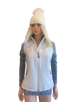 Ibex Softshell Vest Climawool Womens M Merino Wool Blend Ivory Stretch Outdoor - Image 1 of 4