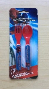 FORCHETTINA E CUCCHIAIO SPIDER-MAN + 36 MESI - USO SCUOLA E CASA - ITALY - NEW - Picture 1 of 2