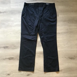 Pantalones chinos Bonobos Monday para hombre 38 X 30 negros frente plano pierna recta golf - Imagen 1 de 8