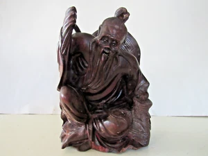 Asian style statue figurine carved wood RARE - Picture 1 of 14