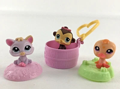 Littlest Pet Shop McDonald's Bobblehead Mini Animal Figures Monkey Duck Hasbro - Image 1 of 4