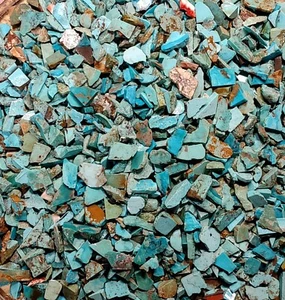 1 Pfund Kleine Endschnitte & Stücke Türkis Kingman, #8, Cananea, Oster - Bild 1 von 4