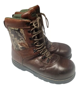 WOLVERINE Gore-Tex Men's 11.5 M Insulted Hunting Boots Safety Toe Camo Brown - Picture 1 of 7
