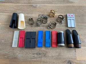 Vintage Lot Clarinet Mouthpiece Ligature Caps Laube Paris LP A Barrel Brilhart + - Picture 1 of 16