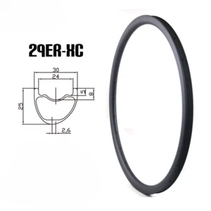 29er Carbon Mountain Bike Rim XC Tubeless Clincher Bicycle Wheel 30x25mm Rims - Picture 1 of 14