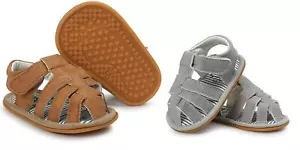 Zapatos para bebé niños niñas sandalias de verano suela antideslizante bebé niño pequeño marrón gris - Imagen 1 de 9