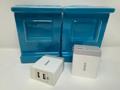 Лот из 2 Anker 2-USB порт питания порт 24 Вт настенное зарядное устройство/адаптер - белый - Изображение 1 из 4
