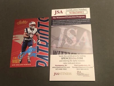 JSA Authenticated James White Autographed Patriots 2018 Absolute Signed Card - Image 1 of 3