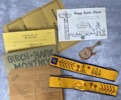 Diadema Guía India Años 70 Y Padre e Hijo YMCA Campamento Papeleo Lote Sin Usar Foto 1 de 4