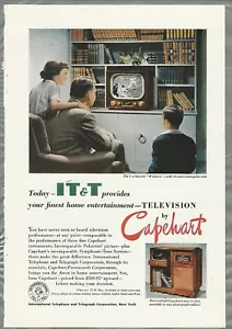 1950 CAPEHART TELEVISION advertisement, Wilshire model TV set, IT&T - Bild 1 von 3