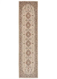 Kashan 406x101 Cm Alfombra Persa Oriental, Alfombra, Tapiz, Corredor, Beige - Picture 1 of 13