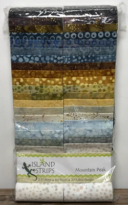 Fabric: Island Strips, Mountain Peak, 40 pieces 2 1/2" strips, 20 designs - image 1 of 4