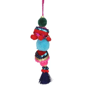 Northlight 6.25" Multicolor Bohemio Navidad Pom Adorno - Imagen 1 de 2