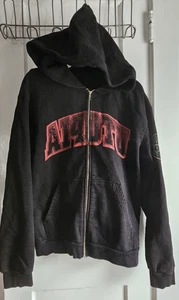 Travis Scott Reverse Utopia Full zip up hoodie black Sz M - Picture 1 of 8