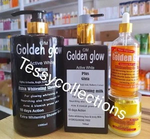 Golden Glow ACTIVE WHITE + GLUTA Körpermilch 500ml Lotion Intensiv 4 in 1 Set - Bild 1 von 1