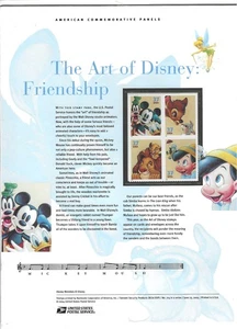 USPS PANNELLO COMMEMORATIVO #714-L'ARTE DI DISNEY-AMICIZIA MNH 37c BLK - Foto 1 di 1