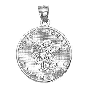 .925 Sterling Silber Heiliger Michael Charm Medaille Anhänger - Bild 1 von 7
