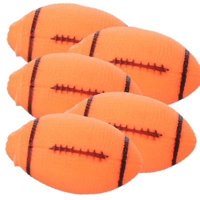5 Pcs Vinyl Rugby Dog Biting Toys Squeaky Chewing Plaything for Pets - Image 1 of 4