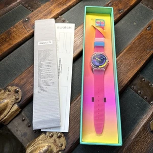 Swatch Gent 2024 - SO28K111 - Neon Pink Podium - Neu - USA SHIPPING - Bild 1 von 5