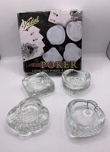 4  Vintage Poker Playing Card Suits  Ashtrays Hearts, Clubs, Spades, Diamonds - Picture 1 of 15