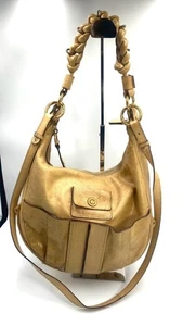 Chloe Eloise spalla in pelle beige usata manico intrecciato - Foto 1 di 16