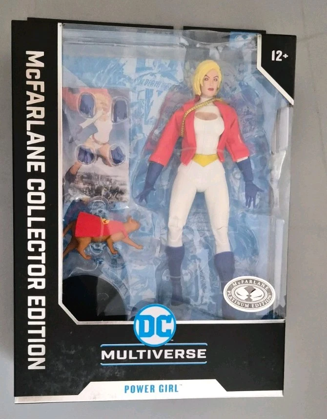 DC McFarlane 收藏版 Power Girl Platinum Chase 未完好 — 第 1/4 张图片