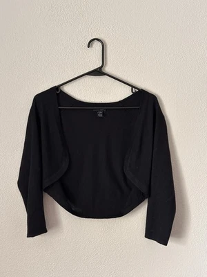 Only Mine Bolero Cardigan Womens S Black Silk Cashmere Knit Shrug - Image 1 of 4