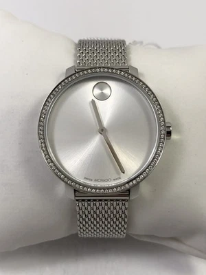 Reloj de malla Movado BOLD cristal brillante cuarzo acero inoxidable para dama 3600840 Foto 1 de 4