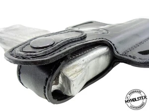 OWB Thumb Break Leather Belt Holster Compatible w/ Smith & Wesson M&P Pro 40 - Picture 1 of 3