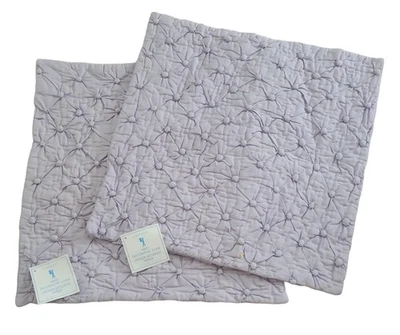 JUEGO DE 2 FUNDAS DE ALMOHADA *NUEVAS* CERÁMICA GRANERO NIÑOS PATRÓN NUDO LAVANDA 20" Foto 1 de 4