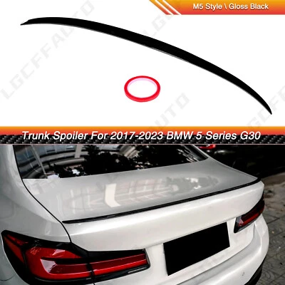 For BMW 2017-2023 G30 530i 540i F90 M5 Gloss Black Rear Trunk Spoiler Wing - Image 1 of 4