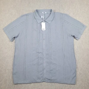 Coofandy Shirt Damen 3XL grau Knopfleiste Pullover Kurzarm NEU - Bild 1 von 11