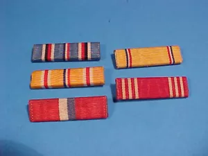 WW2 US Army Asiatic Pacific Campaigns American Defense Good Conduct Ribbon Pins - Picture 1 of 5