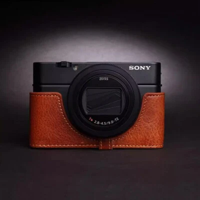 Funda de cuero con media cámara para Sony RX100 V IV III II RX100 M5A/M4/M3/M2 Foto 1 de 4
