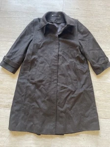 SCHNEIDERS SALZBURG Womens GREEN Brown Pure New WOOL COAT Size 12 - Picture 1 of 10