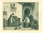 1885 The Girl's Own Paper Vintage "A COURTYARD IN SPAIN", Print SV4.