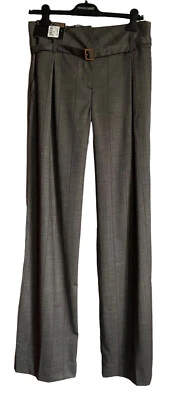 Pantalones para mujer Roberto Cavalli 46 lana virgen cremallera ancha gris etiquetas nuevas Foto 1 de 4