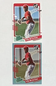 2023 Donruss Elly De La Cruz Rated Prospect Base & Foil Parallel Rookie Cards - Picture 1 of 5