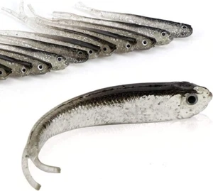 Beoccudo Fishing Lures Bass Bait, Soft Plastic Split Tail Lure Set -24pcs - Picture 1 of 5