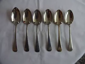 Vintage Stainless Nickel Dessert Spoons x 6 Length 17 cm - Picture 1 of 4